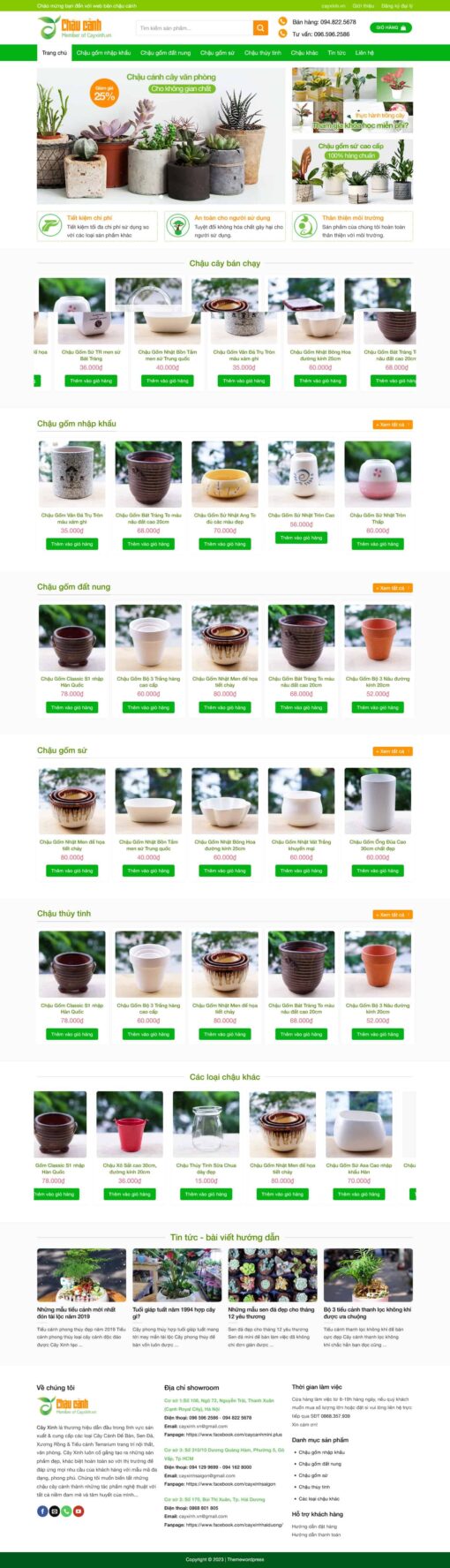 Theme wordpress bán chậu cây