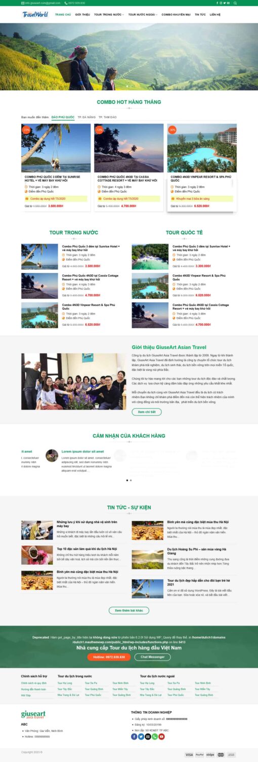 Theme wordpress du lịch 1