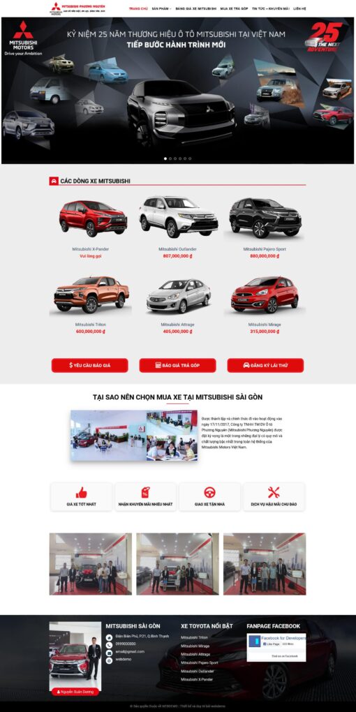 Theme wordpress bán xe mitsubishi 1