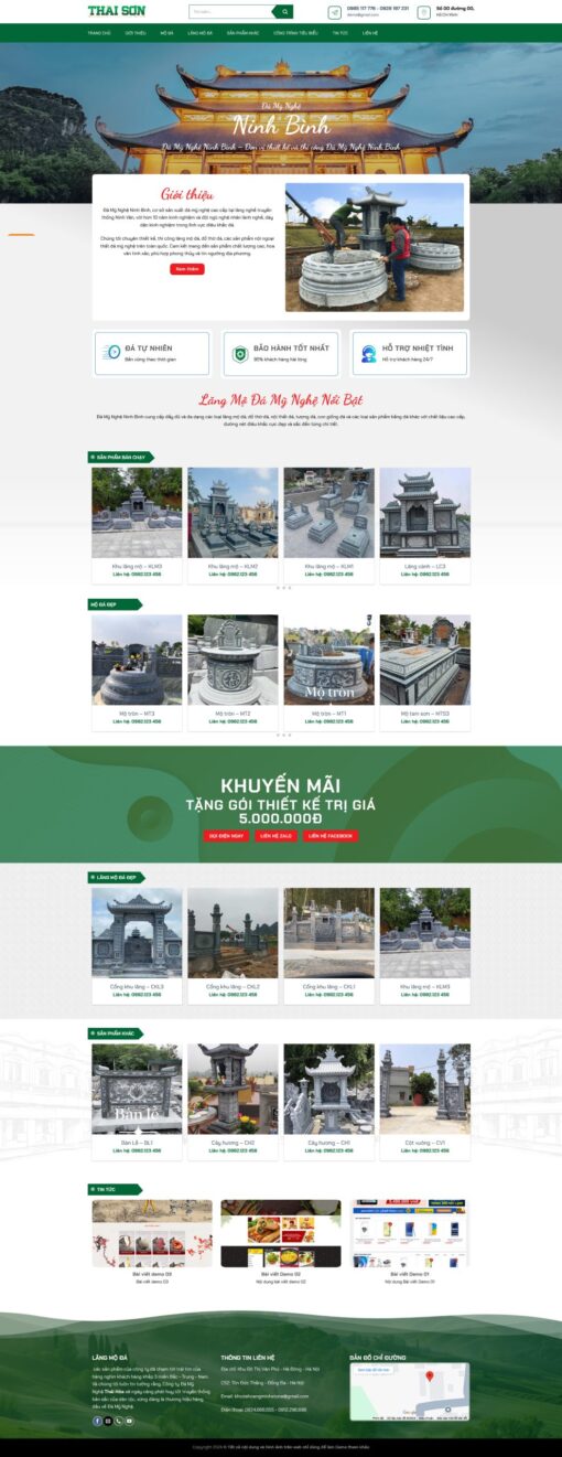 Theme wordpress lăng mộ đá 2