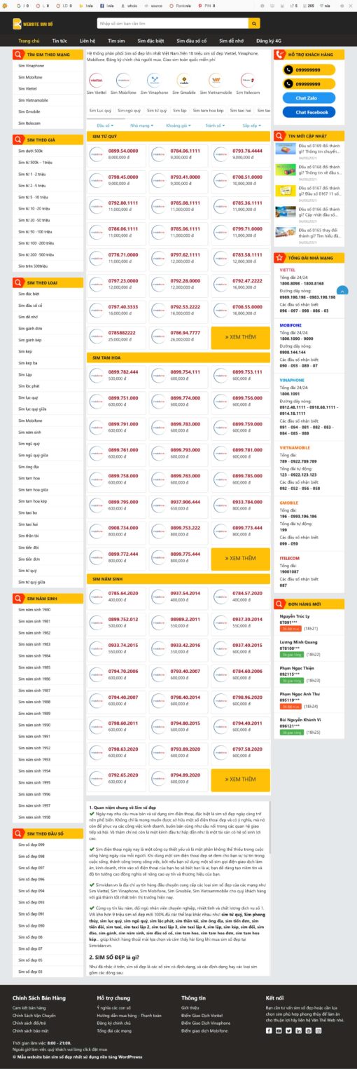 Theme wordpress bán sim