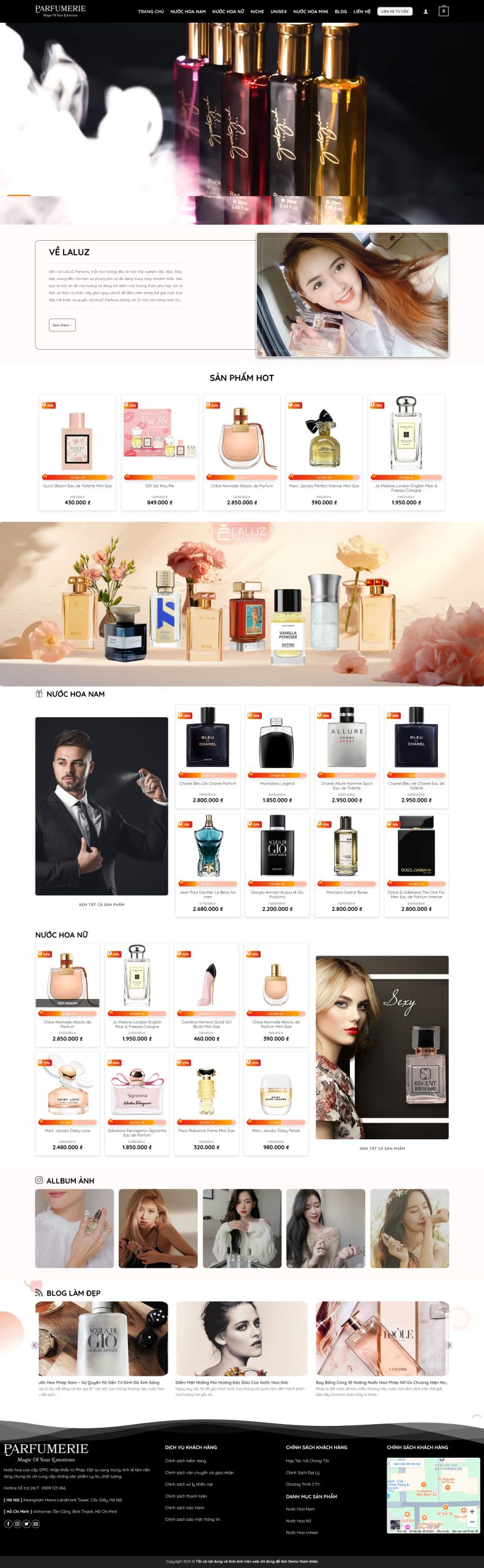 Theme wordpress shop bán nước hoa