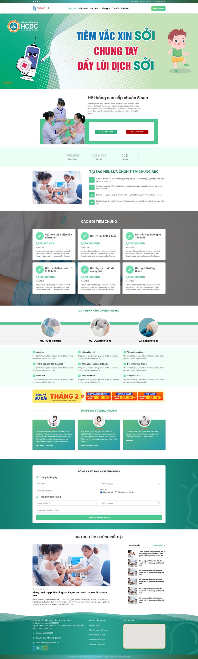 Theme wordpress trung tâm tiêm chủng 1